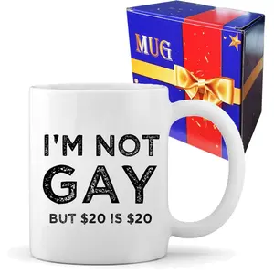 Letter Pattern Ceramic Coffee Mug, 1 Count Creative Funny Novelty Mug with Handle, Tea Cup for Home Office Use, Gift Box