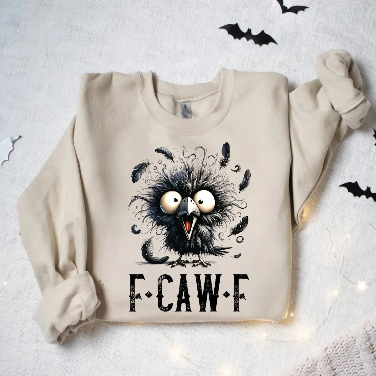 F-Caw-F Sweatshirt - Funny Crow Bird Graphic Shirt - Sarcastic Animal Lover Pullover - Cute Novelty Fall Outfit - Cozy Unisex Sweater - TikTok Shop Store - 100% Cotton for Dark Heather & Heather Colors - Soft & Comfy First-Rate Shirts - Party Wear
