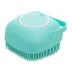Pet Bath Massage Brush Puppy Dog Cat Grooming Cleaning Soft (Blue) LONNAI