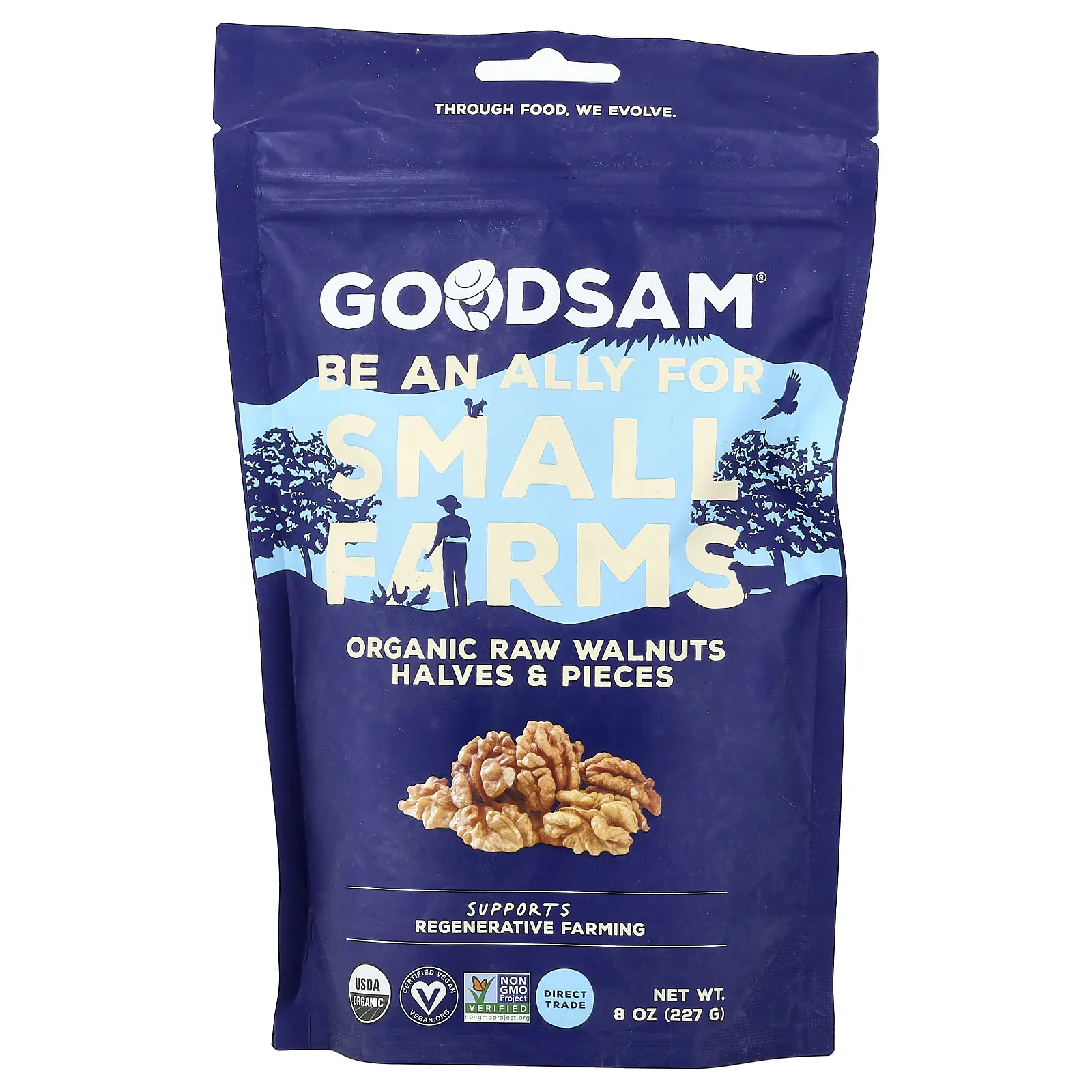 GoodSam Organic Raw Walnuts, Halves & Pieces, 8 oz (227 g)