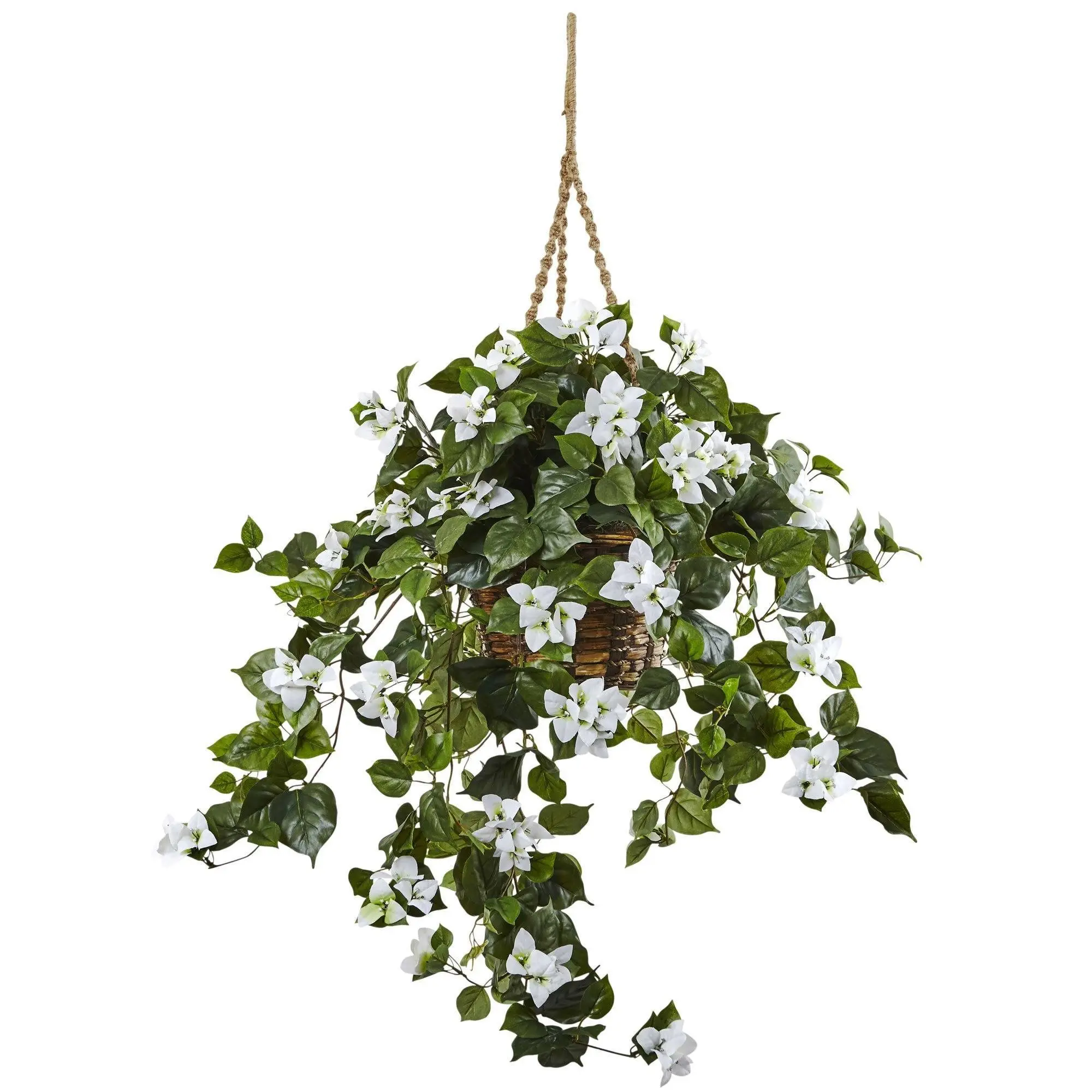 Bougainvillea Flower Hanging Planter - 28-Inch Low-Maintenance Hanging Basket with Cascading Look for Home Supplies Storage and Organization, Hanging Planters, 28 Inches