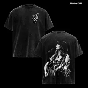 Ella Langley Shirt – Vintage Acid Washed Oversized Graphic T Shirt, Country Singer Live Performance Guitar Tee Western Music Aesthetic Streetwear, Heavyweight Soft Cotton Unisex Top, Men Women Wear Casual Tee, Gift for Country Music Fans