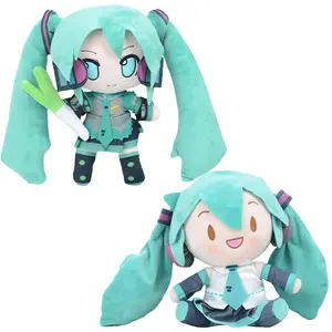 2026 Cartoon Hatsune Miku Plush Doll Toy Anime sakura Miku snow Miku Character Kawaii Sitting posture Fufu Kids Christmas Gifts