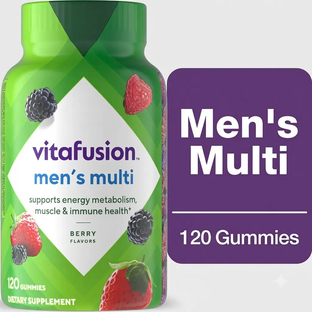 vitafusion Adult Gummy Vitamins for Men 120 Count 10% More Vitamins A C E Daily Mens Immunity Energy Health Supplement
