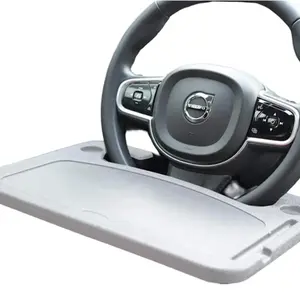 Multifunctional Car Trays for Eating, 2 in 1 Car Desk for Laptop, Food, Writing, Fits Most Cars Steering Wheels (Grey)