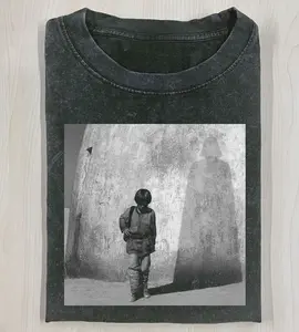 Shadow of Destiny: Young Skywalker & Vader's Looming Presence T-Shirt, Crew Neck, Gift for Him & Her, Streetwear