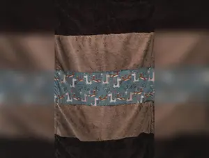 Strip Style Blanket: Machu Picchu Out N About Strip on Luxe Cuddle Marble Chocolate