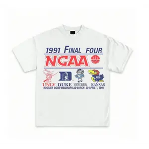 Vintage 1991 College Basketball Final Four Graphic T Shirt Retro Tournament Style White Tee Unisex Cotton Sports Fan Casual Streetwear Top