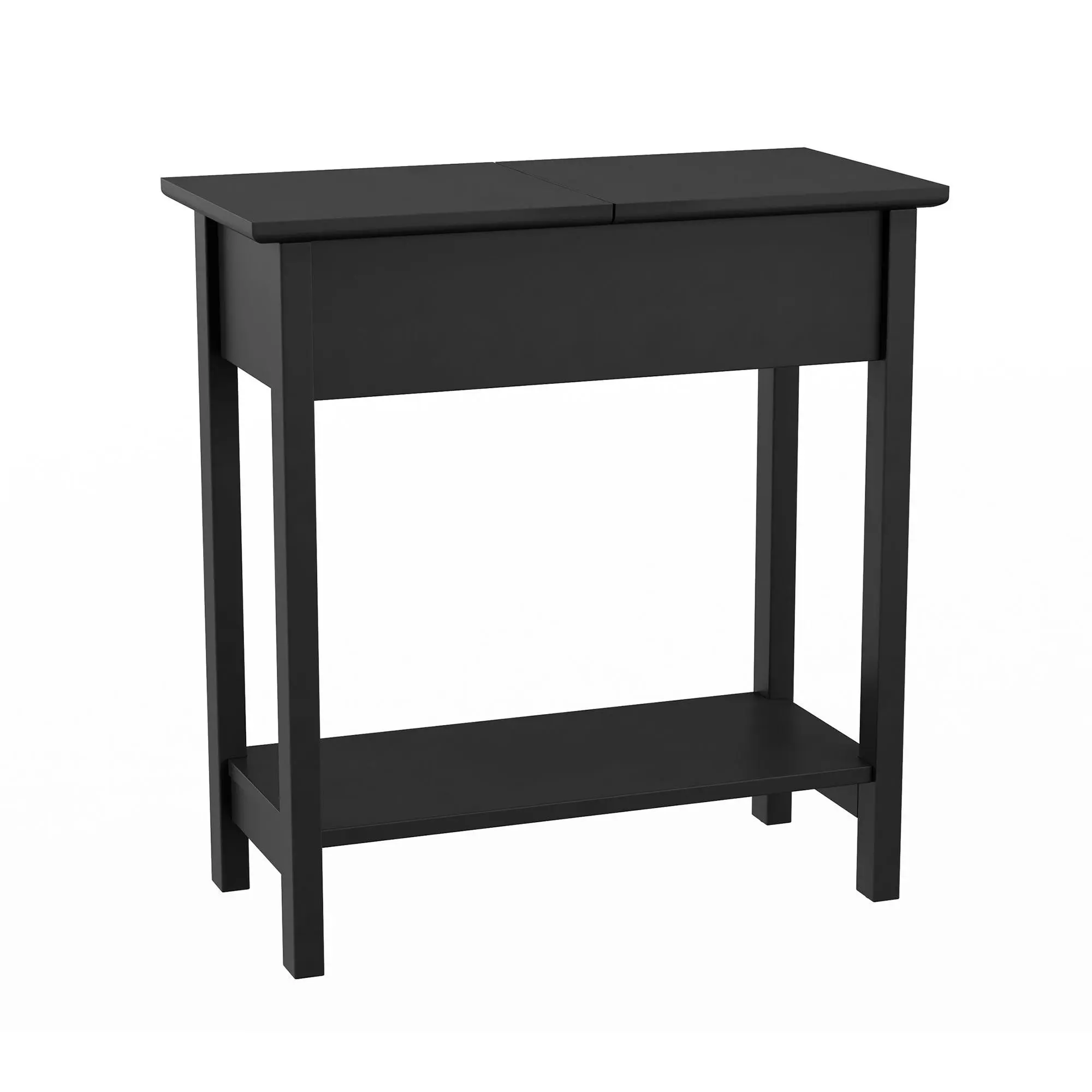 Lavish Home Flip-Top End Table Slim Side Console with Storage