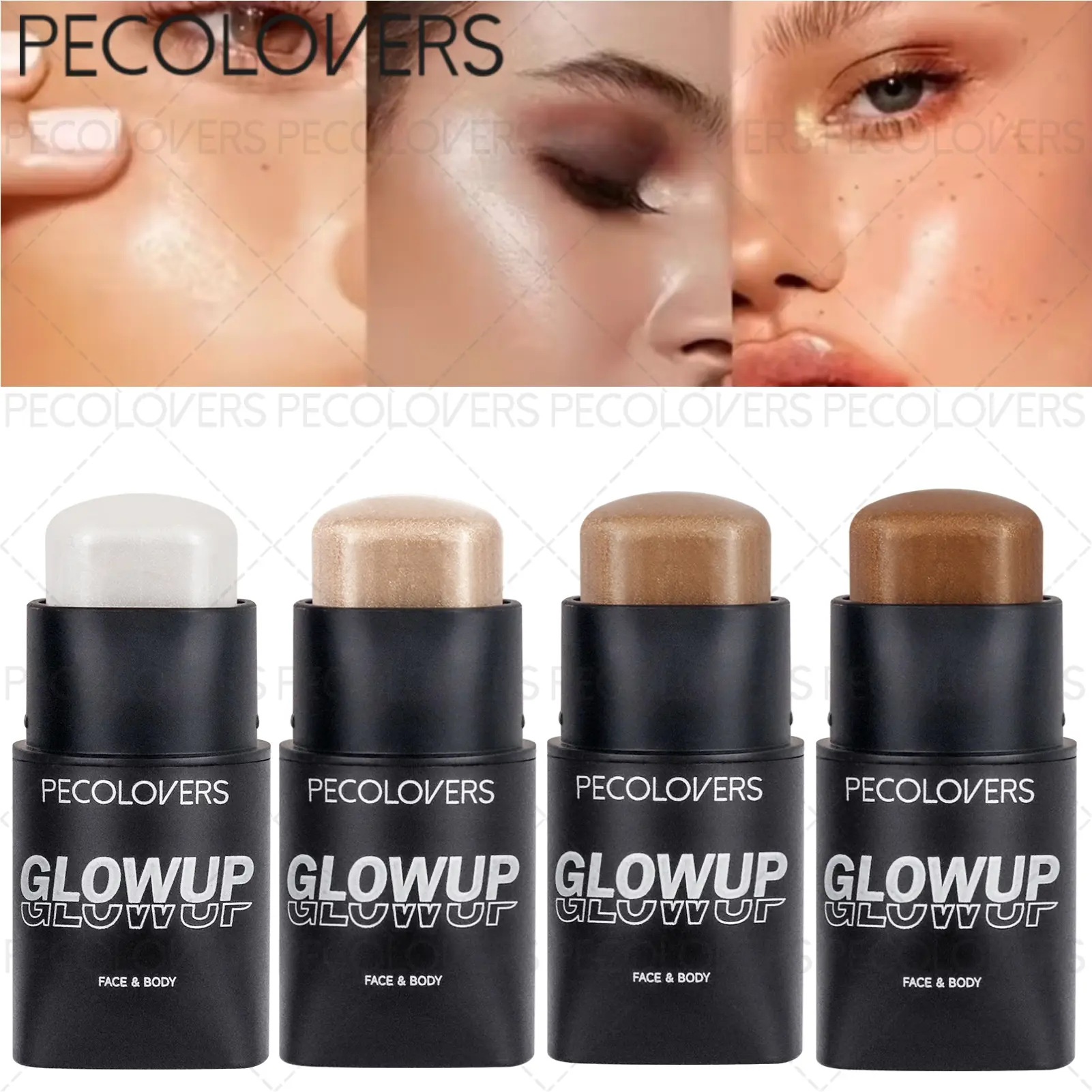 1Pc Multi-Use Makeup Stick - Creamy Blendable, Versatile For Daily & Travel Makeup, Pink And Brown, Face Cosmetic, Soft Focus Sculpting