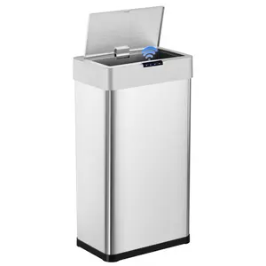 13.2 Gallon/50L Motion Sensor Trash Can,Touchless Automatic Garbage Can,Brushed Stainless Steel Smart Bin,with Bag Holder,Soft Close Lid,for Kitchen,Office,RV,Bedroom,Living Room
