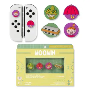 Hamee Moomin Thumb Grips Compatible with Nintendo Switch OLED/Switch Lite, Character Joystick Grip Cover Caps – Snufkin and Little My