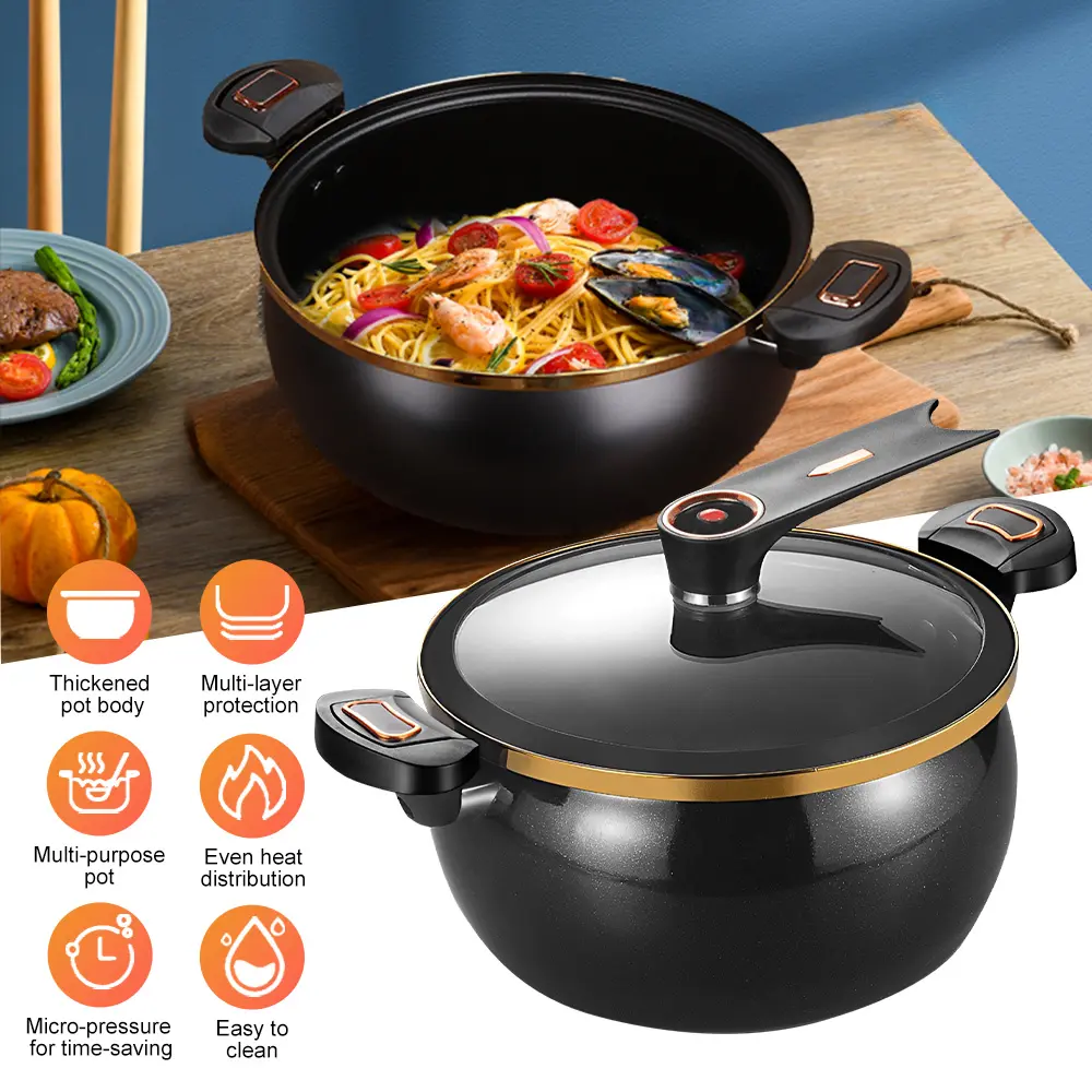 Micro Pressure Cooker, 8L/8.45Qt Multi-Function Micro Pressure Cooking Pot, 11Inch Non-Stick Kitchen Pot for Induction Cookers, Gas Cookers, Electric Ceramic Stoves, and Halogen Stoves