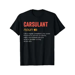 Men's Carsulant Noun Funny Humor Quotes Graphic T-Shirt - Casual Menswear Short-Sleeve Streetwear Top, Black Round Neck Crewneck, Comfortable All-Season, S-XXXL (Ideal for Dads)