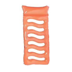 Maccabi Art Cool Sunbather Mat Inflatable Water Lounge, 72 x 32 In Pool Float with Built-In Pillow, Cooling Windows, Easy Grip Valve, DuraSeam PVC, AirFlate Tool and Repair Patch, Cotton Candy