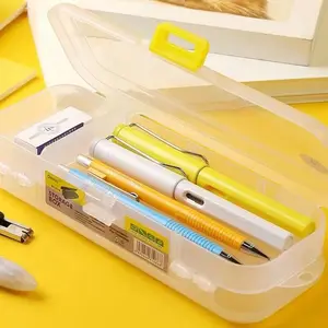 Sharkbang High-capacity Double Layers Transparent Pencil Box Desktop Organizer Storage Box Pencilcase School Stationery