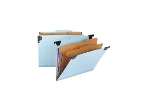 Smead 65115 Six Section Hanging Classification Folder, Pressboard/Kraft, Letter, Blue