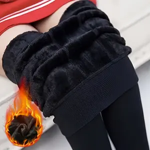 Women'S Thermal Leggings - Extreme Cold Weather Pants with Non-Slip Grip, Stretchy Winter Pants for Everyday & Formal Outfits - Black (Hand Washable) - Warm Bottoms for Fall/Winter Seasons, Winter Leggings, Cold Weather Apparel, Plush Texture, Durable Fab