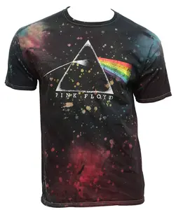 Pink Floyd Men's Distressed Dark Side Of The Moon Prism Logo Splatter Dye Adult T-Shirt