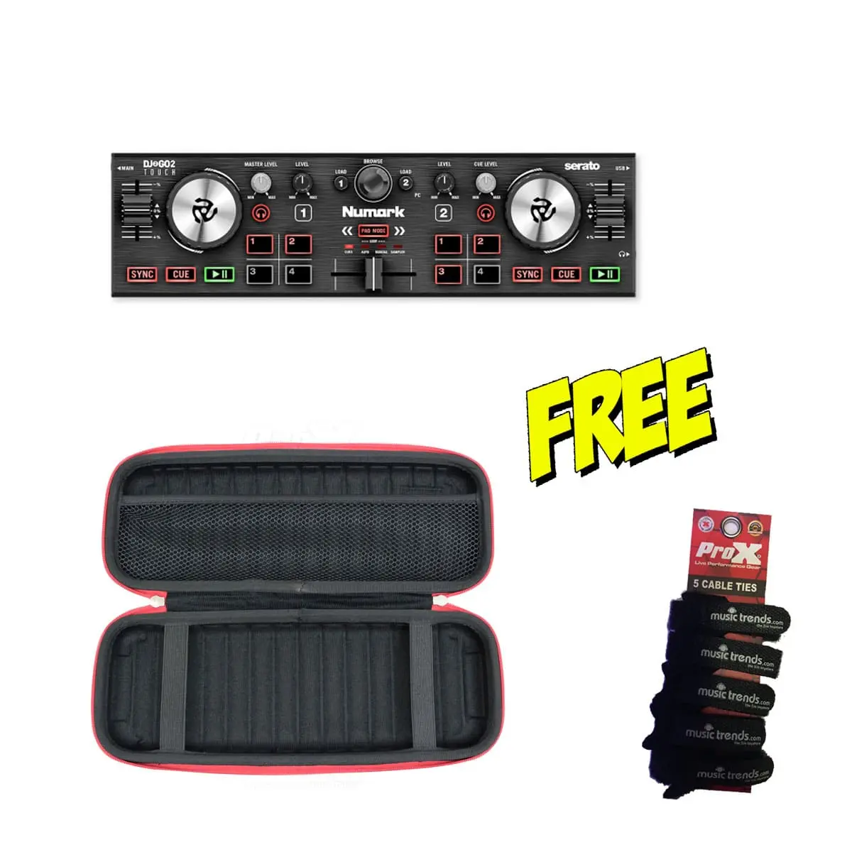 Numark DJ2GO2Touch with carry bag &amp; cable wraps