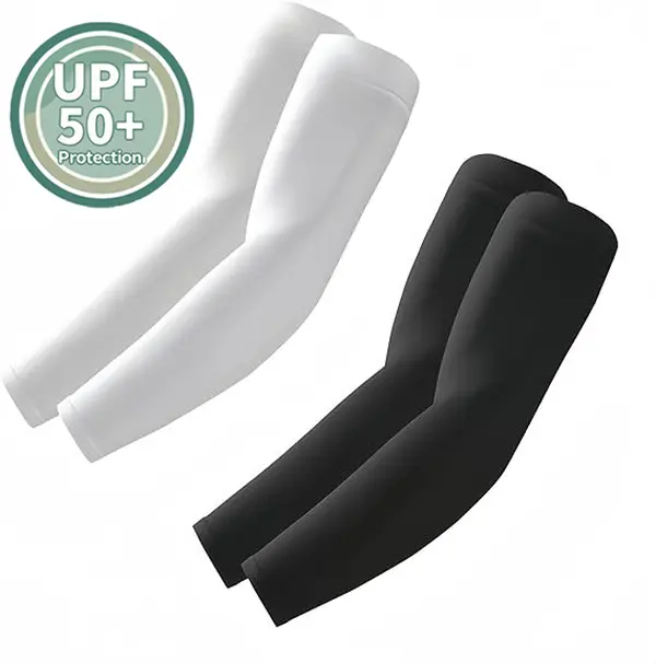 Unisex Cooling Arm Sleeves (2 Pairs) - UPF 50+ UV Blocking Nylon-Spandex Nylon Blend, Seamless 4-Way Stretch Fit, Breathable, Unisex Names, Comfortable Fit for Most, Outdoor Sports, Seamless Cuffs, Blocks Up to 98% of Rays, Multiple Sizes