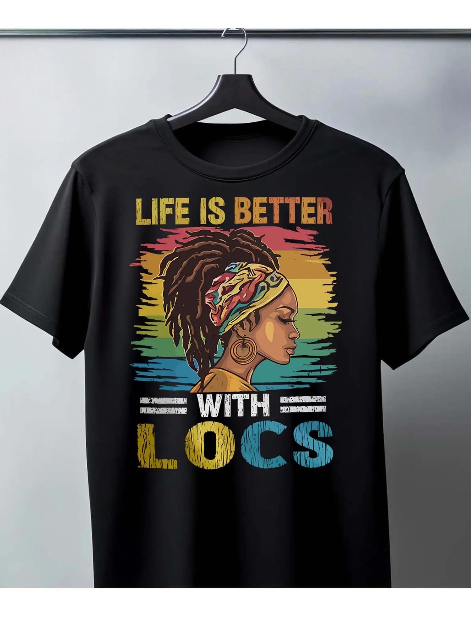 Men's T-shirt, Cotton, Black, Rastafarian Life wit unisex soft cotton short sleeve t shirt, vintage graphic casual tee for men women teens, perfect birthday holiday gift for camping travel gym daily street  wear