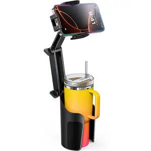 2-in-1 Cup Holder Cell Phone Holder for Your  Bottle Friendly Cup Cell Phone Holder Mount for  Height Adjustable Sturdy Fit 4-7 inches Phones