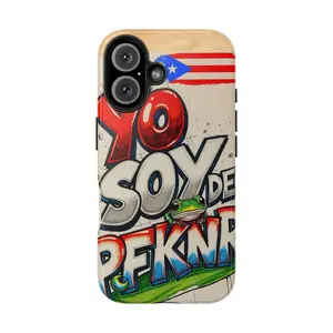 Tough Phone Cases, PUERTO RICO, YO SOY DE PFKNR, BANDERA DE PUERTO RICO, Protection Rubber