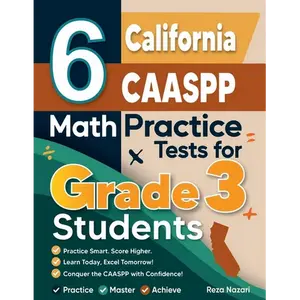 6 California CAASPP Math Practice Tests for Grade 3 Students - Paperback