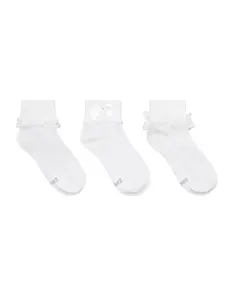 Classic Cuffed 3-Pack Socks White for Toddlers and Kids