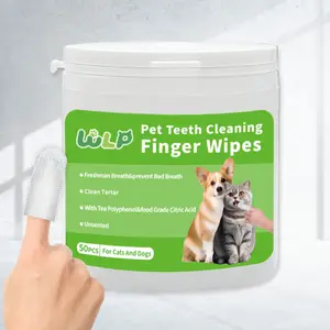 WLP Pet Teeth Cleaning Wipes for Dogs and Cats, Dog Dental Care Finger Wipes, Plant-Based Pet Toothbrush Reduces Plaque & Freshens Breath