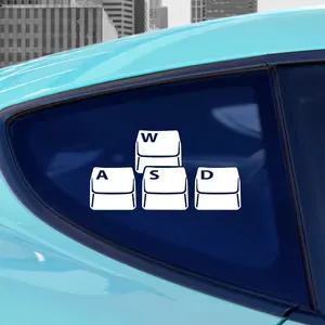 WASD PC Gamer Keyboard Decal - Cool Car Sticker - Laptop Decal - Mirror Decal - Funny Decal - Video Games - PC Gamer - RPG - Streamer - Twitch