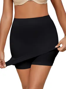 Daily Solid Color Safety Shorts Skirt for Women Anti-Exposure Quick-Dry Breathable Yoga Bottoms Half Skirt Womenswear