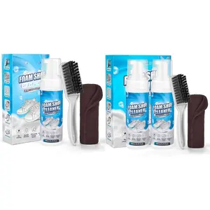 Shoe Cleaner Kit - 3 x 6.76oz Sneaker Cleaners with Brushes & Towels, Suitable for Leather, Suede, Canvas, PU, Fabric, Boots