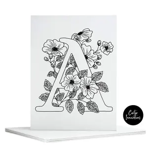 Spring Alphabet | Name Coloring | Stress Relief | Self Care | Coloring Canvas | A-Z