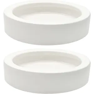 2 Pcs Ceramic Reptile Food Bowl Water Feeder Bowls Anti-Escape Mini Reptile Feeder for Lizard Gecko etc Round