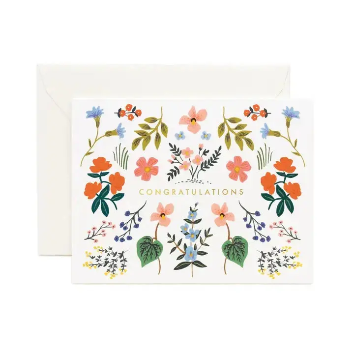 RIFLE PAPER CO Wildwood Greeting Card - Positive Message Office Stationery Supply, Ideal to Celebrate Any Occasion, Perfect for Congratulations
