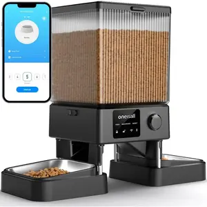 Automatic Cat Feeder with 5G WiFi, Automatic Cat Food Dispenser for 2 Cats Small Pets, 20 Cups/5L Timed Dry Food Dispenser
