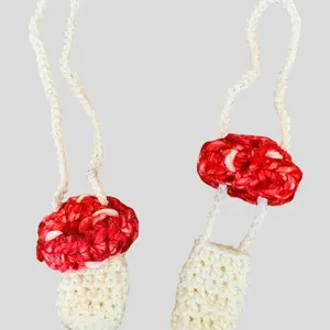Crochet Mushroom Chapstick Holder