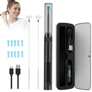Earwax Removal Tool Camera - Ear Cleaner with Camera, Ear Camera with 6 LED Lights, Earwax Removal Tool Camera - Ear Cleaner, Holiday Gift, Birthday Gift, Black, Ear Wax Remover