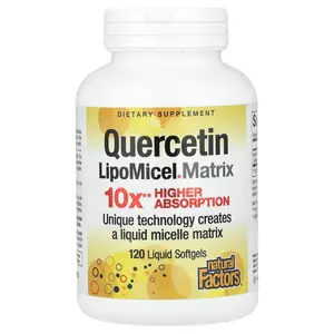 Natural Factors Quercetin LipoMicel Matrix, 250 mg, 120 Liquid Softgels