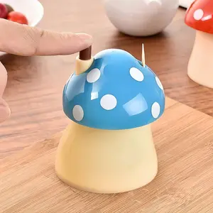 1pc Cute Mushroom Toothpick Holder - Press-to-Open, Portable Dispenser for Kitchen & Dining Room