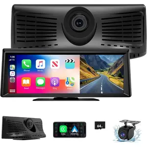 Summervibes Dash 8.14" Portable Touchscreen with Wireless, 1080P Backup, and 2K Front Camera - Complete Navigation System Screen Big Screen