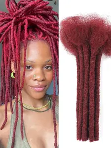 18 Inch Locs Human Hair Extension, 10 Strands Handmade Loc Extension for Men Women, Can Be Dyed Bleached Curled, Braids for Daily Use