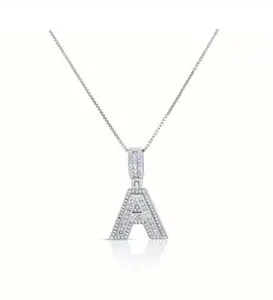 EM&LIV The Silver Lorelei Necklace, Sterling Silver, Cubic Zirconia Stones, 16", 18" and 20", 1mm Box Chain