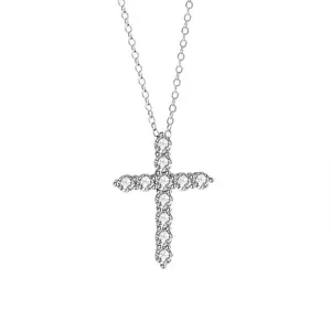 High Fire Moissanite Cross Jewelry 925 Necklace Timeless Religious Gift for Beloved