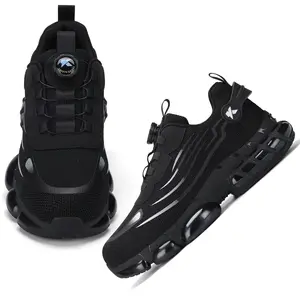 Men's Steel Toe Shoes Indestructible Work Sneakers Lightweight Safety Shoes Slip-resistant Puncture-resistant Black