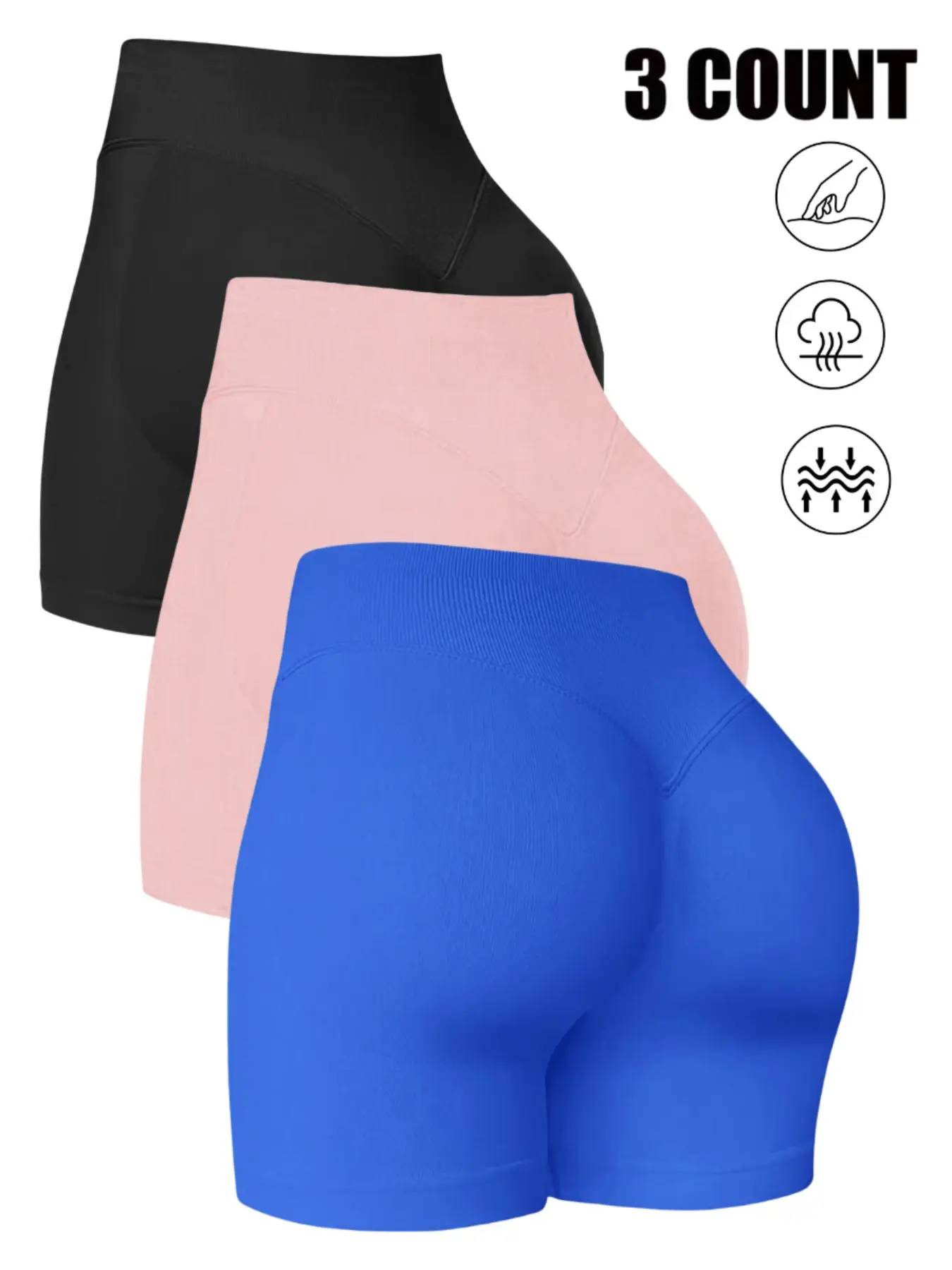 Women's Seamless Butt Lifting Sports Shorts, 1 Pack Invisible Tight Shorts for Fitness, Training and Cycling, High Stretch Outdoor & Indoor Bottoms, Breathable Athletic Shorts, Seamless Workout Shorts, Activewear