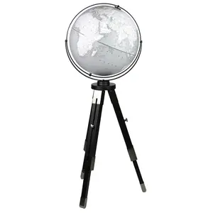 Replogle Willston 16″ Gray Raised Relief Floor Globe Designer Series Adjustable Tripod World Globe for Home Office Decor Educational Gift