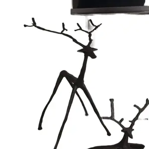 Minimalist Black Abstract Reindeer Sculpture Modern Art Decor for Home and Office Decorations